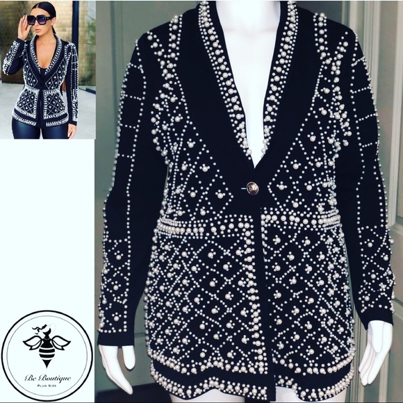 Plus Size Pearl Blazer - Picture 1 of 8